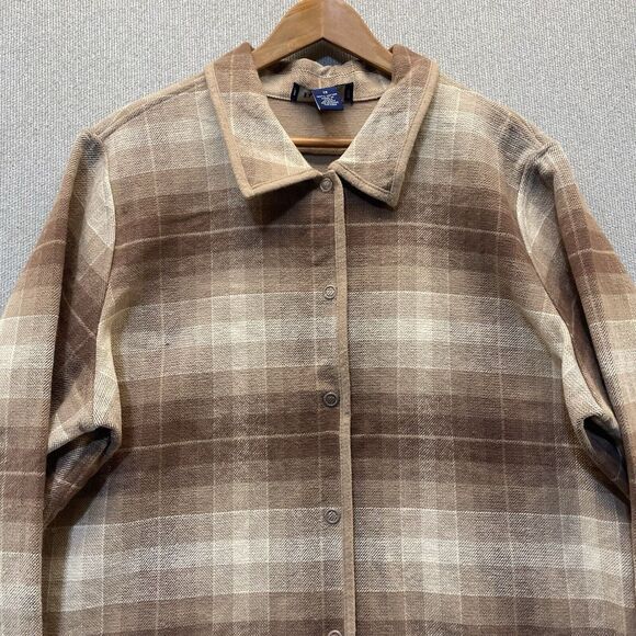 Denim & Co Plaid Button Down Jacket Coat Women's 1X - Picture 3 of 8